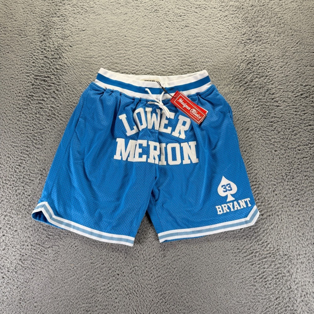 Headgear Classics Shorts Mens S Blue Satin Athletic Lower Merion Kobe Bryant #33
